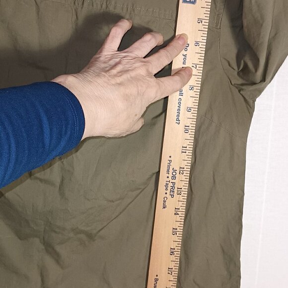 J Crew Olive Green 3/4 inch Sleeve Asymmetrical Hem Top - Picture 6 of 6